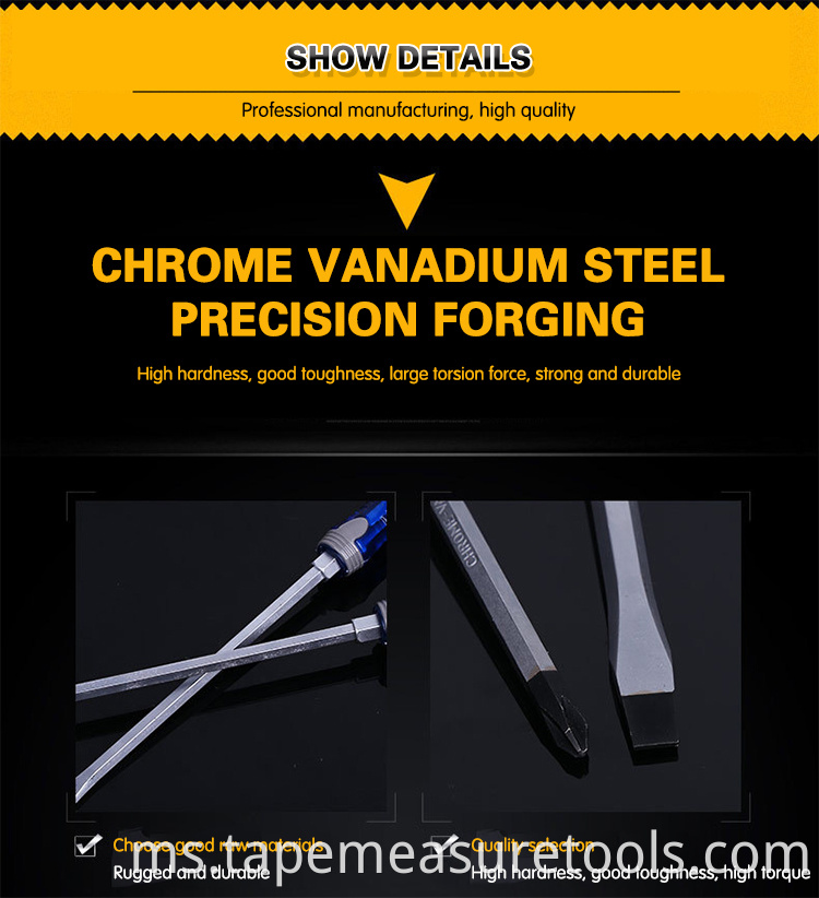 Pemutar skru pelbagai fungsi Phillips Chrome vanadium steel slotted magnetic screwdriver Factory direct screwdriver